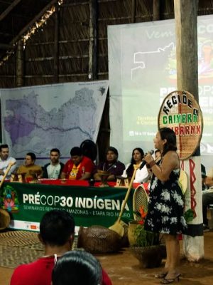 A Pré-COP30 em São Gabriel da Cachoeira, na região do Alto Rio Negro, reuniu lideranças indígenas, autoridades e representantes da sociedade civil organizada. Integraram os debates, além do MPI e da FOIRN, a Articulação das Organizações e Povos Indígenas do Amazonas (APIAM), a Coordenação das Organizações Indígenas da Amazônia Brasileira (COIAB), Articulação dos Povos Indígenas do Brasil (APIB), entre outras organizações.